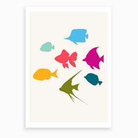 Happy Fish Family Art Print