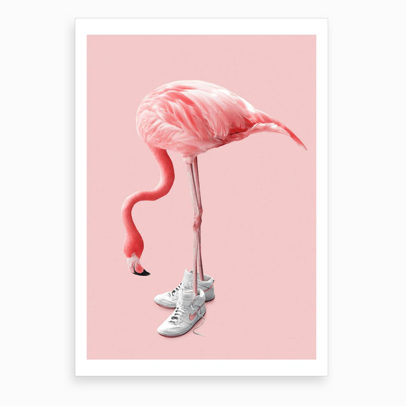 Sneaker Flamingo Art Print by Jonas 