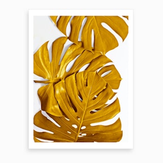 Monstera Gold Art Print