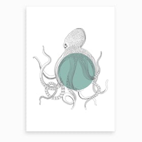 Marine Circle & Octopus Art Print