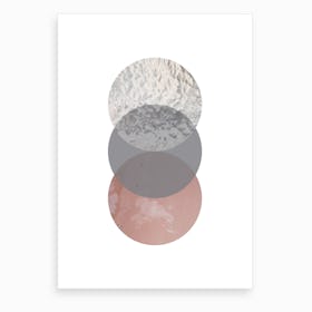 Three Circles Peach Sand and Glass Abstract Art Print