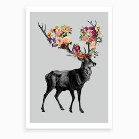Spring Itself Deer Floral Art Print