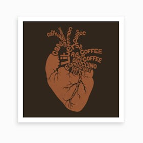 Coffee Lover Heart Art Print