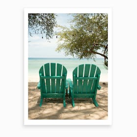 Bali Beach Chairs Art Print