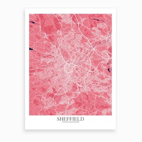 Sheffield Pink Purple Map Art Print