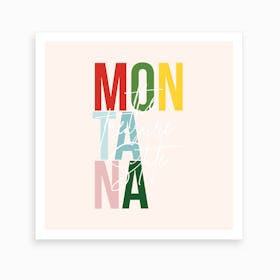 Montana The Treasure State Color Art Print