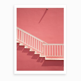 White Stairways To Pink Heaven  Art Print