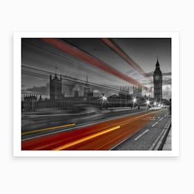 Westminster Bridge Traffic Art Print