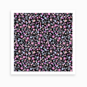 Planets Constellation Pink Square Art Print