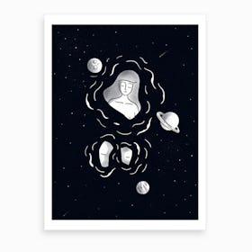 Girl And The Universe Art Print