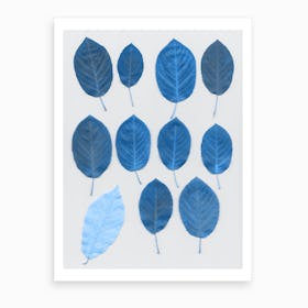Autumn Parade Blue Art Print