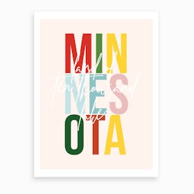 Minnesota Land Of Ten Thousand Lakes Color Art Print