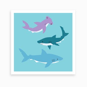 Sharks 2 Art Print