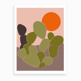 Desert Cactus I Art Print