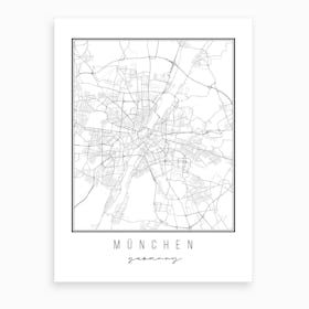 München Germany Street Map Art Print