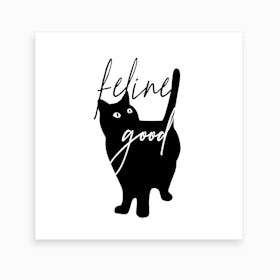 Feline Good Cat Silhouette Art Print