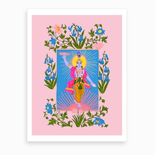 Krishna Pink Art Print