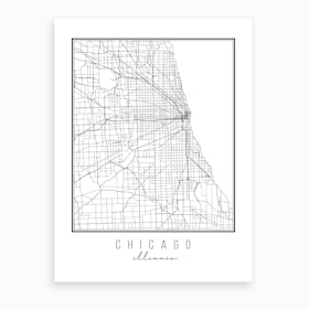 Chicago Illinois Street Map Art Print
