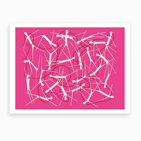 Jubilant Dudes Magenta Art Print