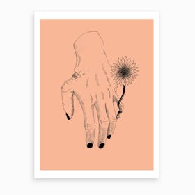 Flower On A Decaying Hand Art Print