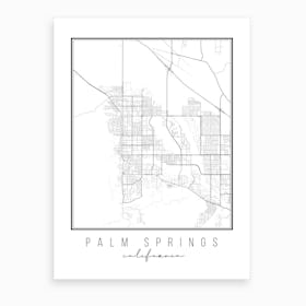Palm Springs California Street Map Art Print