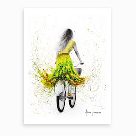 Spring River Rider Art Print