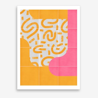 Sunny Doodle Tiles 03 Art Print
