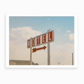Motel Retro Vintage Sign Art Print