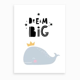 Scandi Dream Big Whale Art Print