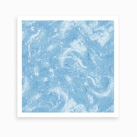 Abstract Dripping Painting Blue Art Print