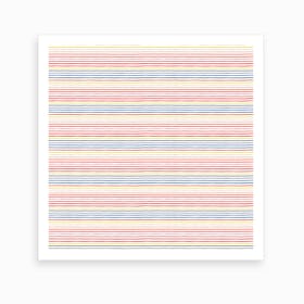 Marker Colorful Stripes Square Art Print