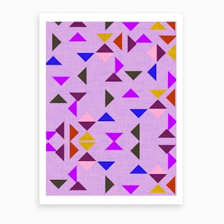 Kilim Triangle Pattern Purple Art Print