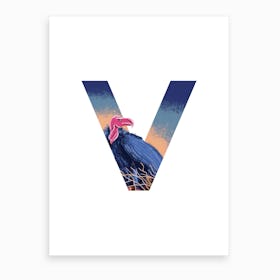 V Is For Vulture  Art Print