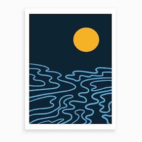 The Moon And The Sea Art Print
