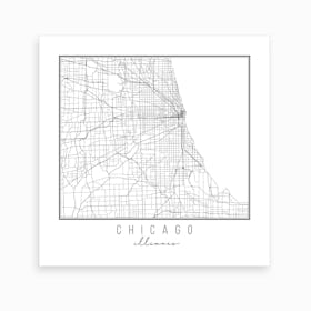 Chicago Illinois Street Map Art Print