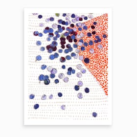 Blueberries On Dotted Ground Art Print