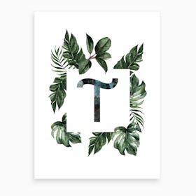 Botanical Alphabet T Art Print