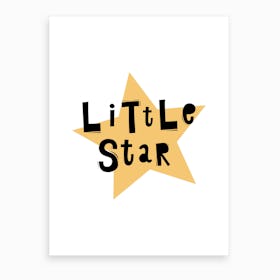 Scandi Little Star Yellow Art Print