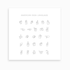American Sign Language Chart Art Print