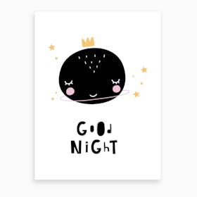 Scandi Good Night Planet Art Print