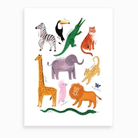 Safari Animals Nursery Animal Art Print