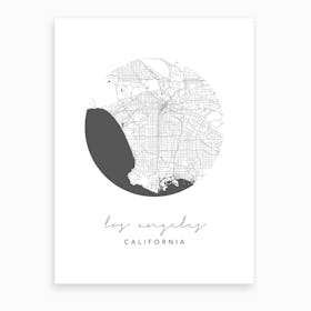 Los Angeles California Circle Map Art Print