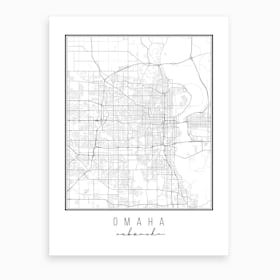 Omaha Nebraska Street Map Art Print