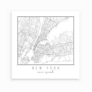 New York New York Street Map Art Print