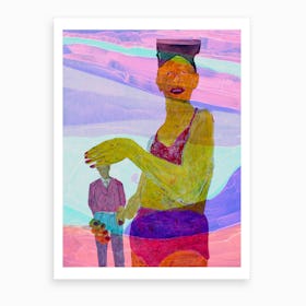 The Beach Purple Art Print