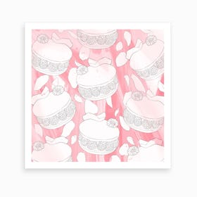 Raspberry Rose Macarons Art Print