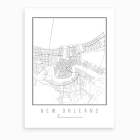 New Orleans Louisiana Street Map Art Print