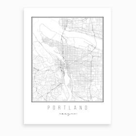 Portland Oregon Street Map Art Print