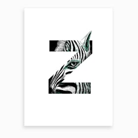 Z Is For Zebra  Art Print