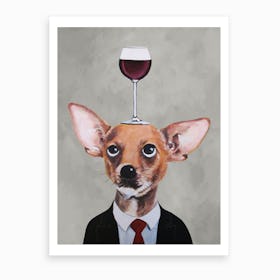 Chihuahua With Wineglass Art Print